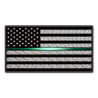 Mini Thin Green Line (Laser) Flag Magnet