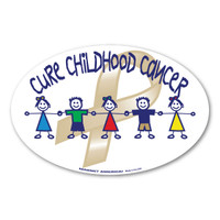 Cure Childhood Cancer Oval Sticker