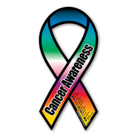Cancer Awareness Rainbow Ribbon Magnet
