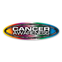 Cancer Awareness Rainbow Slim Oval Magnet