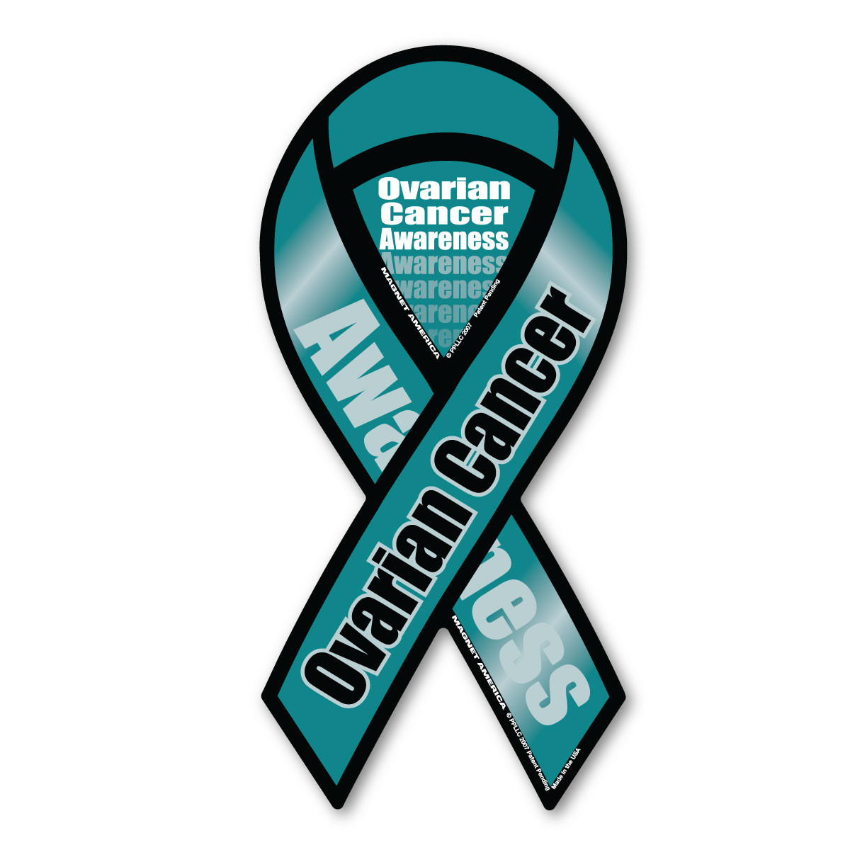 Ovarian Cancer Awareness Ribbon Magnet - 8x3.875 Inch Vehicle & Refrigerator Magnet