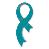 Ovarian Cancer Curvy Ribbon Magnet