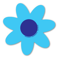 Blue and Blue Flower Magnet