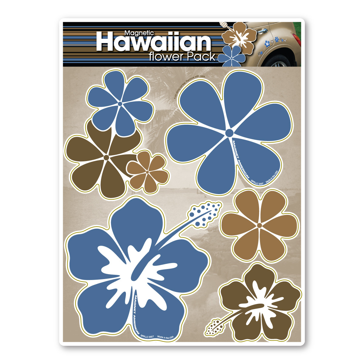 Blue Hawaiian Flower Pack Magnet | Magnet America