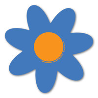 Blue and Orange Flower Magnet