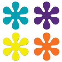 Set of 4 70's Flower Pack (Purple, Yellow, Orange, & Aqua) Magnet