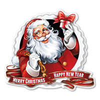 Merry Christmas/Happy New Year Santa Magnet