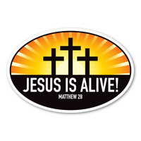 Jesus Is Alive! Oval Sticker
