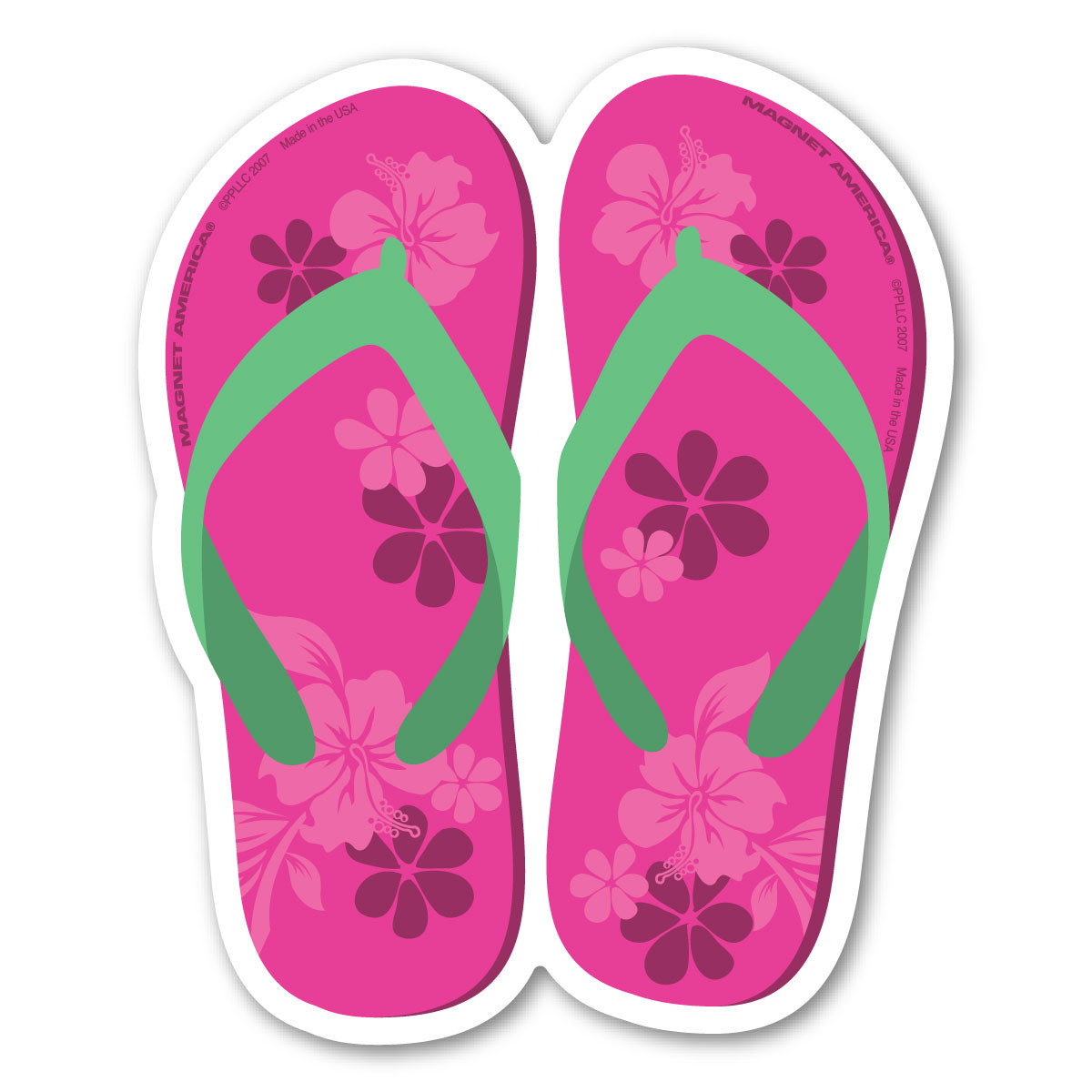 Pink and Green Flip Flop Magnet | Magnet America
