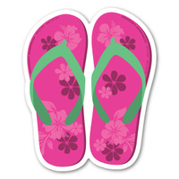 Pink and Green Flip Flop Magnet