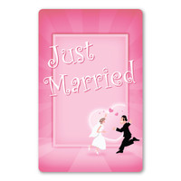 Just Married Bride and Groom Car Sign Magnet