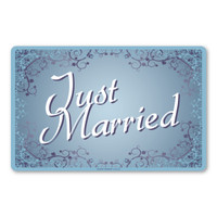 Just Married Blue Car Sign Magnet