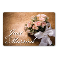 Just Married Flowers Car Sign Magnet