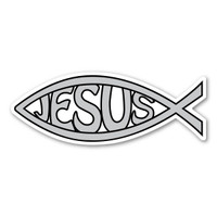 Silver Jesus Fish Magnet
