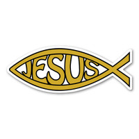 Gold Jesus Fish Mini Magnet