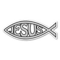 Silver Jesus Fish Mini Magnet