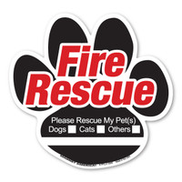 Animal Fire Rescue Paw Inside Static Cling