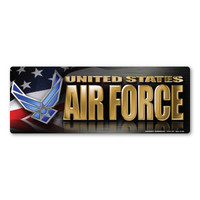 Air Force Chrome Bumper Strip  Magnet
