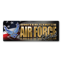 Air Force Retired Chrome Bumper Strip Magnet