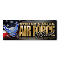Air Force Veteran Chrome Bumper Strip  Magnet