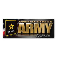 Army Veteran Chrome Bumper Strip  Magnet