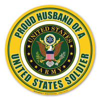 Proud Husband Of A US Soldier Circle Magnet