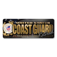 Coast Guard Retired Chrome Mini Bumper Strip Magnet