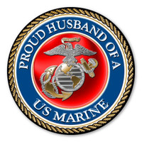 Proud Husband Of A Marine Circle Magnet