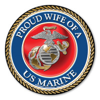 Proud Wife of a Marine Circle Magnet