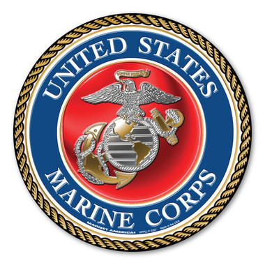 In 1775, the Marine Corps was formed as the Continental Marines. They were specifically established to serve as an infantry branch that was able to engage in combat both on land and at sea during the American Revolutionary War. Today, members of the Marine Corps work closely with the Navy as well as the Army and the Air Force, gaining nicknames such as "America's third Air Force" and "America's second land Army." This 5" Circle Magnet can be used by former and current Marines to show pride in their branch. It can also be used by others to show support for the USMC.