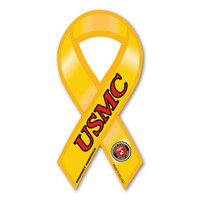 USMC Yellow/Red Mini Ribbon Magnet