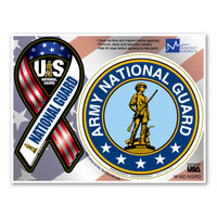 National Guard Mini Ribbon/Circle Combo Magnet