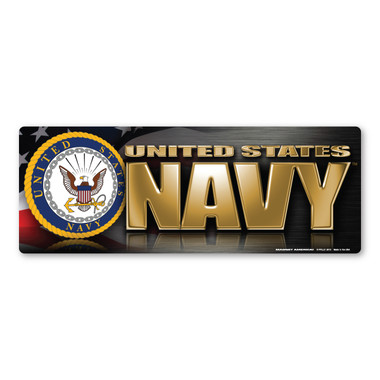 The U. S. Navy was founded in 1775 as the Continental Navy during the Revolutionary War. Today, the men and women of the Navy continue to serve our country and protect our freedom. Bumper Strip Magnet is a great for both people currently serving in the Navy or those who have served in the past to display pride for their branch. It can also be used by others to show support for the Navy.