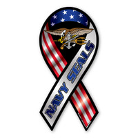 The U. S. Navy was founded in 1775 as the Continental Navy during the Revolutionary War. Today, the men and women of the Navy continue to serve our country and protect our freedom. This Large U. S. Navy Seals Ribbon Magnet is a great way for current and former Seals to show pride in their work and for others to show their support.
