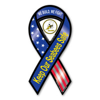 Seabees Red, White, And Blue 2-in-1 Ribbon Magnet