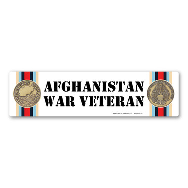 The War in Afghanistan began in 2001 and is the longest war in American History. In 2013, withdrawal of American troops from Afghanistan began and the men and women in the service started coming home. Our Afghanistan War Veteran Bumper Strip Magnet can be used by veterans to show that they served to protect the freedom of the country and its future generations.