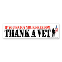 Regardless of which branch of service a veteran has served in, we should always be thankful.  Without their day-to-day sacrifice, our freedom would be non-existent.  Our If You Enjoy Your Freedom, Thank a Vet Bumper Strip Magnet is a great way to show your year-round support for our veterans.