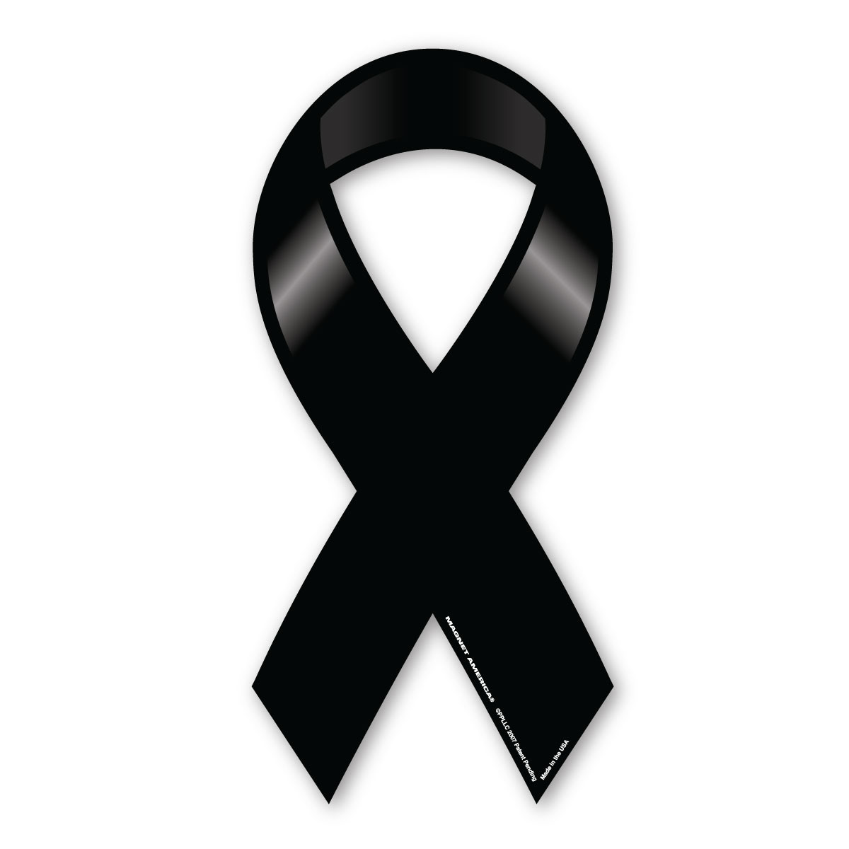 Plain Black Rememebrance Ribbon Magnet