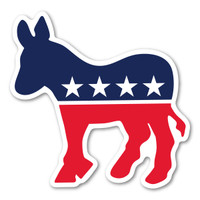 The Democratic Donkey is associated with Andrew Jackson's presidential campaign in 1828.  His opponents called him a jackass (donkey) because he was strong-willed. He found it to be hilarious so he decided to use it on his campaign posters.  He went on to win the election and became America's first Democratic president. In the 1870's, Thomas Nast (political cartoonist) helped the donkey to become the symbol for the Democratic Party. During election season, our custom-shaped Democratic Donkey decal is a great way to show your support for the Democratic party!
