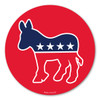The Democratic Donkey is associated with Andrew Jackson's presidential campaign in 1828.  His opponents called him a jackass (donkey) because he was strong-willed. He found it to be hilarious so he decided to use it on his campaign posters.  He went on to win the election and became America's first Democratic president. In the 1870's, Thomas Nast (political cartoonist) helped the donkey to become the symbol for the Democratic Party. During election season, our Democratic Donkey Circle Magnet 2 is a great way to show your support for the Democratic party!