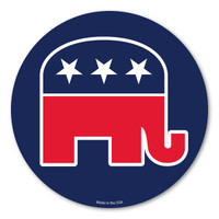 Republican Elephant Circle Magnet