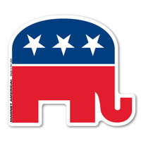 Our Republican Elephant magnet is a great way to show your support for the Republican Party. The party was formed in 1854.  Abraham Lincoln was the first member of the Republican party. The elephant was invented by Thomas Nast in 1874 when it became the symbol for the Republicans.  The elephant is a symbol for being "strong and dignified."  During election season, our custom-shaped Republican elephant magnet is a great way to show your support for your political party.
