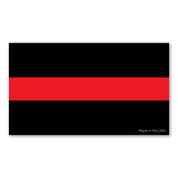 The Thin Red Line, also know as "The Thin Red Line of Courage", is a symbol used by fire departments to show respect for firefighters who have been injured and killed in the line of duty. Firefighters are the first to enter a burning building and the last to exit! Show your respect for those who have risked their lives with our Thin Red Line magnet.