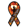 Volunteer firefighters work very hard to become a firefighter through hours of training and dedication. It is a rewarding way to serve your community. This ribbon magnet features the silhouette of a firefighter with flames in the shape of a heart to symbolize the courage that is exhibited daily by our brave firemen and women. The Maltese cross symbol is also featured in the bottom right corner. Great design for fundraisers and firefighter support events for the the volunteers.