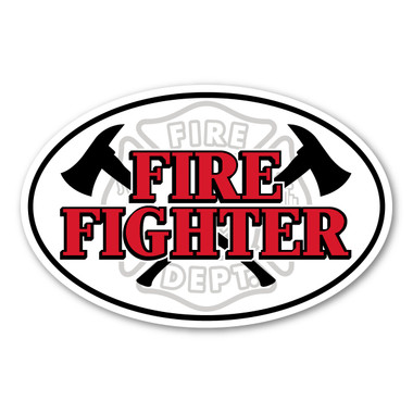 Firefighters, commonly known as a firemen, are not only trained in fire and rescue but first-aid, preservation of self and property, and prevention. Our Firefighter oval magnet has the maltese symbol along with pick-axes. Displaying this Firefighter magnet is a great way to show your pride and dedication to saving lives.