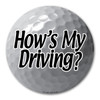 Wood or long iron?  Which club will you use to tee off?  Show your how much you like to drive the ball down the golf course with this humorous golf ball magnet!