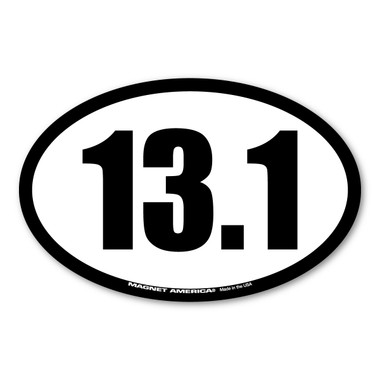 13.1 half marathons are the fastest growing race.  It is challenging and a great way to begin your training for marathons. Celebrate your half-marathon accomplishments with this 13.1 black and white oval decal!