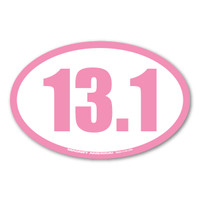 13.1 Half Marathon Pink Oval Sticker