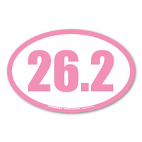 26.2 Marathon Pink Oval Sticker