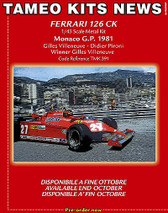 1:43 Kit.  Ferrari126 CK Monaco GP 1981 Winner G Villeneuve